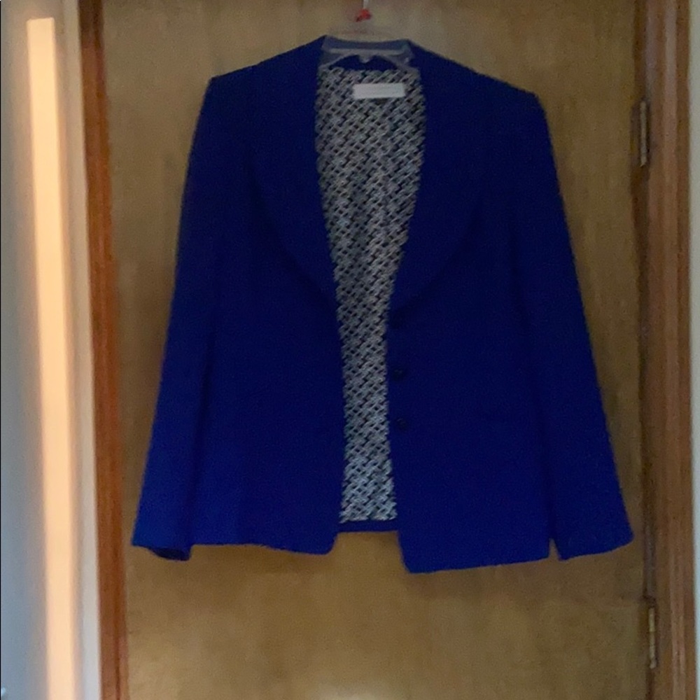Electric blue ladies suit jacket size 14